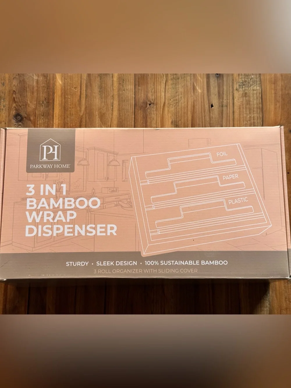 Parkway Home 3-in-1 Bamboo Kitchen Organizer for Kitchen Wrap